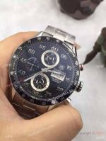 Swiss Replica Tag Heuer Carrera Calibre 16 Watch: Black Dial Day-Date